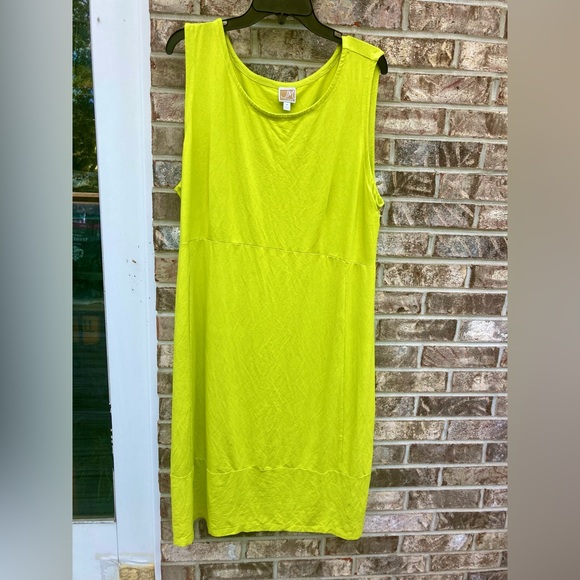 3X Lime Green Casual Summer Midi Dress - Picture 4 of 10